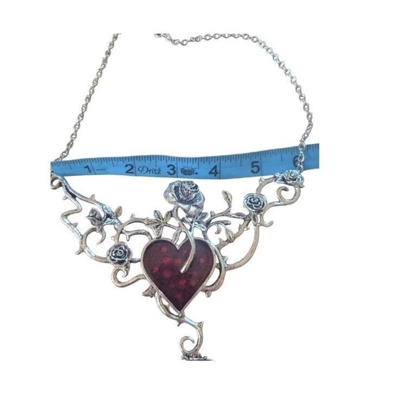 Gothic Bed of Blood Roses Necklace Victorian Jewelry Steampunk Vampire Madame - Picture 6 of 9